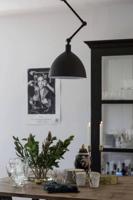 Verstelbare plafondlamp arm zwart By Rydens &apos;Bazar 30&apos; eettafellamp E27 fitting 300mm