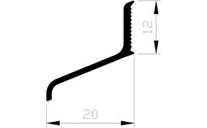 Lekdorpelprofiel 20x12mm (5mtr)