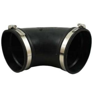 Air Aqua Flexibele Rubber Bocht 90°, 125mm - Weerbestendige Vijververbinding, Duurzame Installatie
