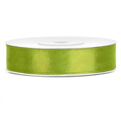 Decoratie satijn sierlint - lime groen - 12 mm x 25 meter - Cadeaulint satijnlint