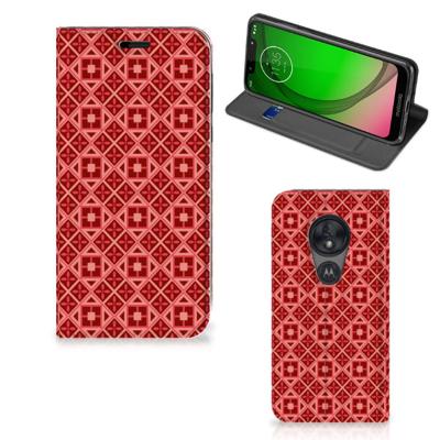 Motorola Moto G7 Play | Hoesje met Magneet | Batik Rood
