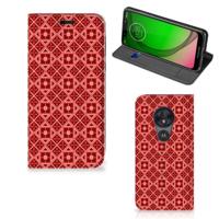 Motorola Moto G7 Play | Hoesje met Magneet | Batik Rood