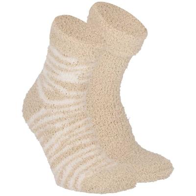 Apollo Kinderen bedsokken/huissokken - 2-pak - beige/wit - maat 36-40 Apollo Kinderen bedsokken/huissokken - 2-pak - beige/wit - maat 36-40