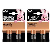 20x Duracell AAA Simply batterijen alkaline Lr03 Mn2400 1.5 V - thumbnail