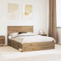 Bedframe Ambachtelijk eiken 150 x 200 cm Massief grenenhout
