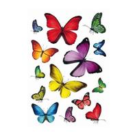Stickers Vlinder thema - 126x stuks - multi - stickervellen - agenda stickers - hobby/decoratie