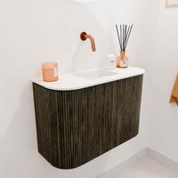 Toiletmeubel Mondiaz Joya | 63.2 cm | Meubelkleur Shadow | Faye wastafel Talc Midden | Zonder kraangat(en)