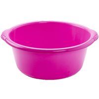 Kunststof teiltje/afwasbak rond 10 liter roze - Afwasbak - thumbnail