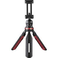 Hama Tafelstatief 1/4 inch Werkhoogte: 16 - 19 cm Zwart Kogelkop, Waterpas, Incl. smartphonehouder