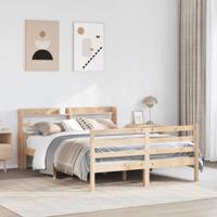 Bedframe met hoofdbord massief grenenhout 140x190 cm