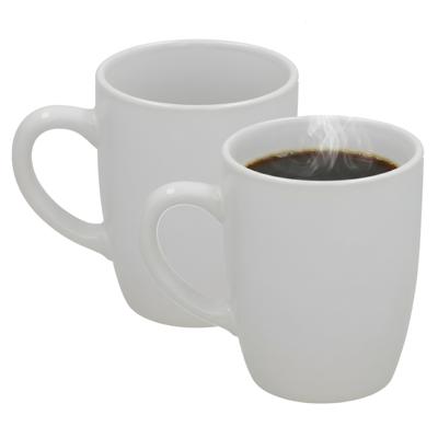 Gerimport Koffie / thee mok Mika - 2x stuks - wit - 240 ml - mokken - keramiek