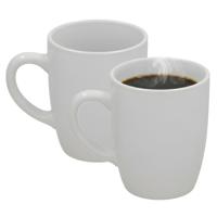 Gerimport Koffie / thee mok Mika - 2x stuks - wit - 240 ml - mokken - keramiek