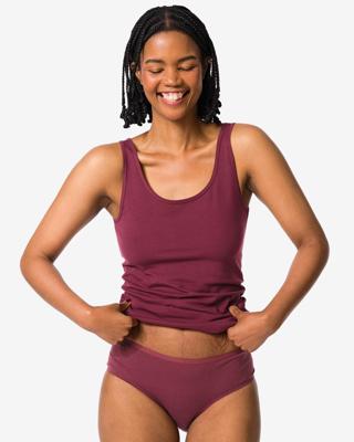 HEMA Dameshipster katoen met kant bordeauxrood (bordeauxrood)