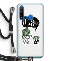 Hey you cactus: Huawei P20 Lite (2019) Transparant Hoesje met koord