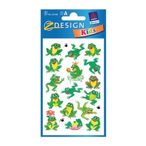 Groene kikker stickertjes 3 vellen