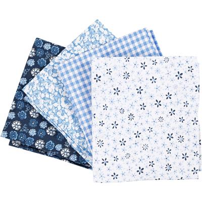 Creativ Company Patchwork stof blauw 45x55cm, 4st.