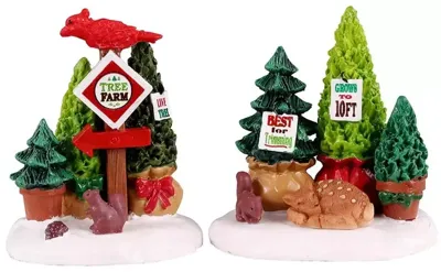 Lemax tree farm display s/2 kerstdorp accessoire Vail Village 2021