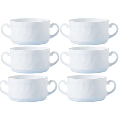Luminarc Soepkommen Trianon - 6x - wit - 300 ml - 9x5 cm - ontbijt/dessert schalen