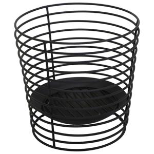 Vuur emmer/vuurkorf Firebasket Spiral - zwart - ijzer - D58 x H60 cm - rond