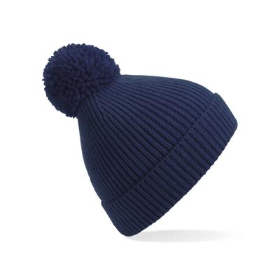 Result Wintermuts - donkerblauw - met pompom - gebreid - voor volwassenen
