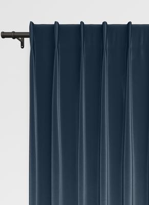Bahrein gordijn - Blauw met enkele plooi