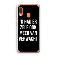Meer verwacht - Zwart: Samsung Galaxy A20e Transparant Hoesje Meer verwacht - Zwart: Samsung Galaxy A20e Transparant Hoesje