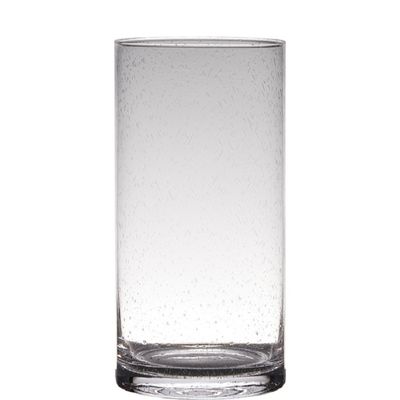 Transparante home-basics cylinder vorm vaas/vazen van bubbel glas 30 x 15 cm Transparante home-basics cylinder vorm vaas/vazen van bubbel glas 30 x 15 cm