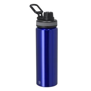 Waterfles/drinkfles sport bidon Fitmaster - blauw - 800 ml - aluminium - schroefdop