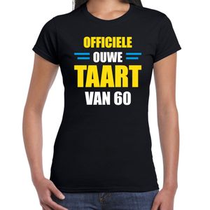 Ouwe taart 60 jaar verjaardag cadeau t-shirt zwart voor dames