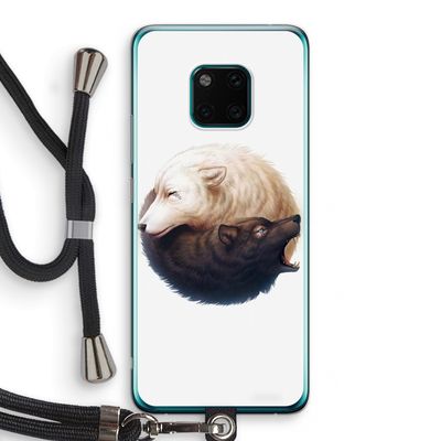 Yin Yang Wolves: Huawei Mate 20 Pro Transparant Hoesje met koord