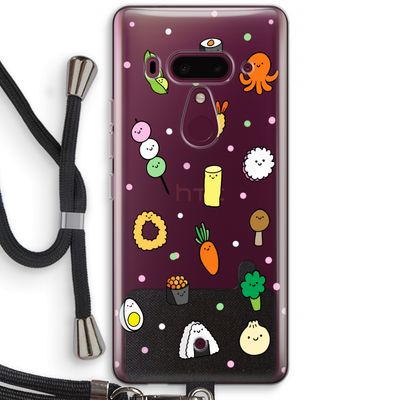 Happy bento friends: HTC U12+ Transparant Hoesje met koord