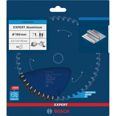 Bosch Professional Cirkelzaagblad EXPERT Aluminium | Ø 160 x 2,2 x 20mm 52T - 2608644094 Bosch Professional Cirkelzaagblad EXPERT Aluminium | Ø 160 x 2,2 x 20mm 52T - 2608644094