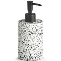 Zeeppompje/dispenser - kunststeen - terrazzo - 8 x 17 cm