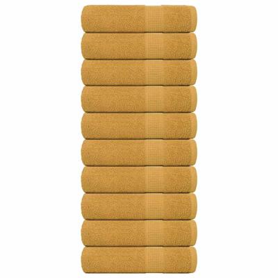 Badhanddoeken 10 st 100x150 cm 360 g/m 100% katoen goudkleurig
