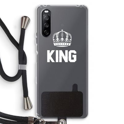 King zwart: Sony Sony Xperia 10 III Transparant Hoesje met koord