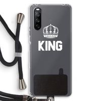 King zwart: Sony Sony Xperia 10 III Transparant Hoesje met koord