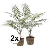 2x Groene palmboom kunstplant 70 cm in pot - thumbnail