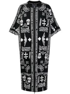 KTZ caftan zippé à imprimé église - Noir