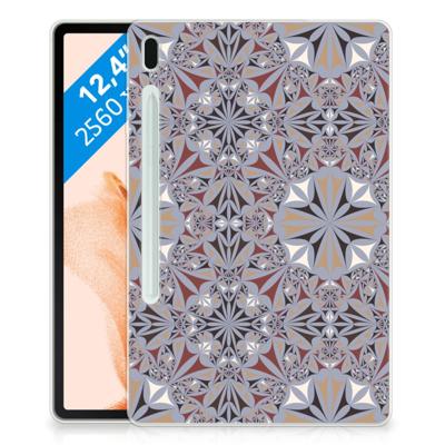 Samsung Galaxy Tab S7FE Tablet Back Cover Flower Tiles