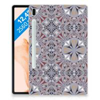 Samsung Galaxy Tab S7FE Tablet Back Cover Flower Tiles