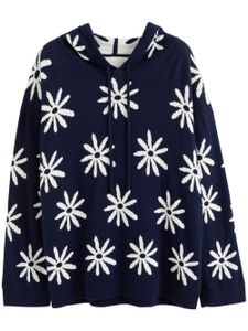 Chinti & Parker hoodie Disty Daisy en maille - Bleu