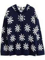 Chinti & Parker hoodie Disty Daisy en maille - Bleu - thumbnail