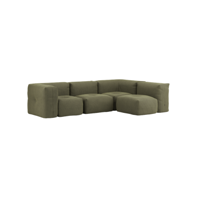Soft Sofa Indoor - 4 Seater Corner Sofa - Olive - SACKit