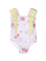 Patachou maillot de bain imprimé à volants - Rose