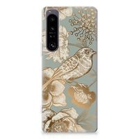 TPU Case voor Sony Xperia 1 IV Vintage Bird Flowers - thumbnail