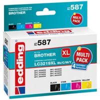 Edding Inktcartridge vervangt Brother LC3219XL Bk/C/M/Y Compatibel Combipack Zwart, Cyaan, Magenta, Geel EDD-587 18-587 - thumbnail