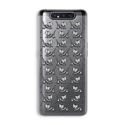 Zwarte poes: Samsung Galaxy A80 Transparant Hoesje
