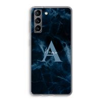 Midnight Marble: Samsung Galaxy S21 Transparant Hoesje