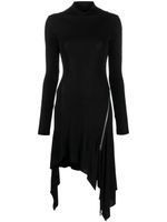 Blumarine robe mi-longue zippée à col montant - Noir