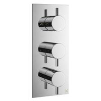 Crosswater MPRO inbouwbadkraan thermostatisch 1 stopkraan 1 omstelknop met afbouwdeel 27.5X12cm chroom sw385423/sw385443